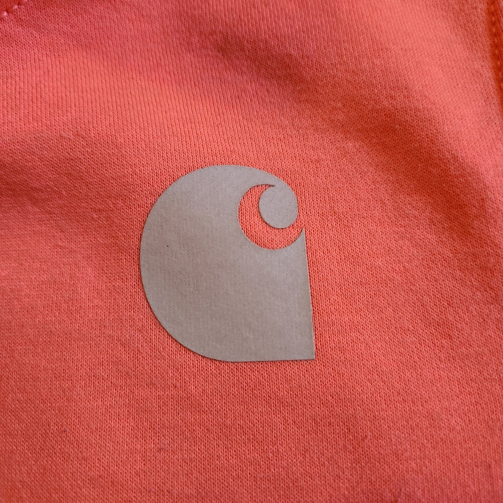 Carhartt Women's Clarksburg Relaxed Fit Graphic Sleeve Pullover Hoodie (M) Peach - Picture 4 of 6